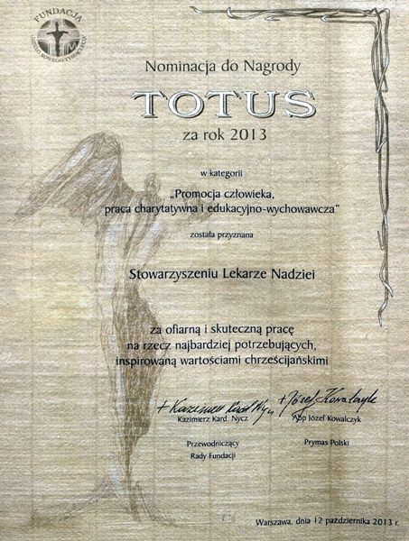 Dyplom Totus 2013